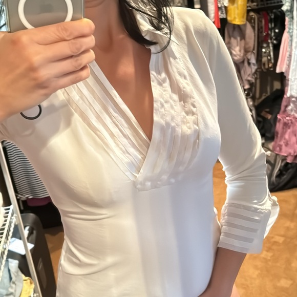 Anna Fontaine Paris White blouse sz 40 (M) - Picture 14 of 14